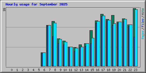 Hourly usage for September 2025